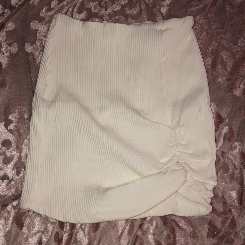 White mini skirt